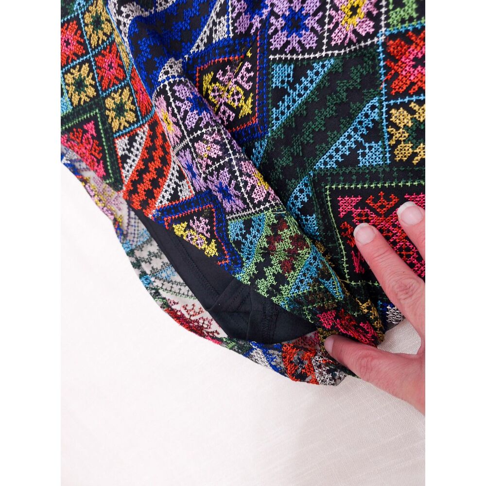 Fate Needlepoint Geometric Patchwork Mini Dress S… - image 7